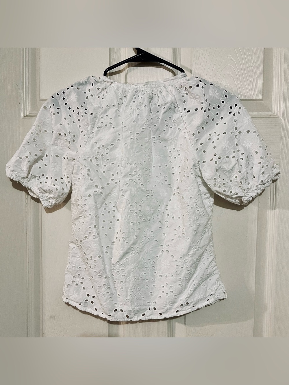 kate spade White Eyelet Puff-Sleeve Blouse - Picture 5 of 5